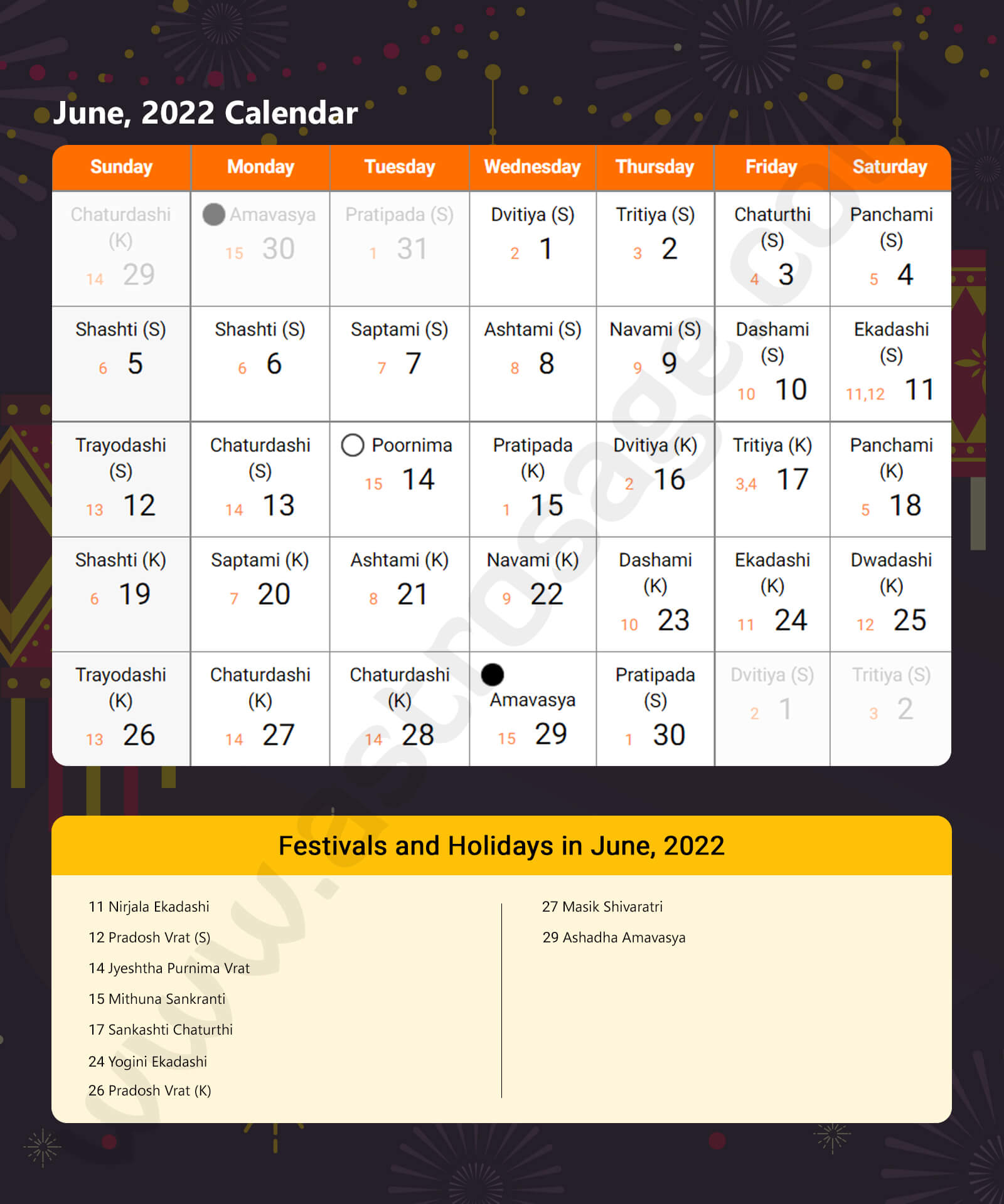 Monthly Calendar 2022 June