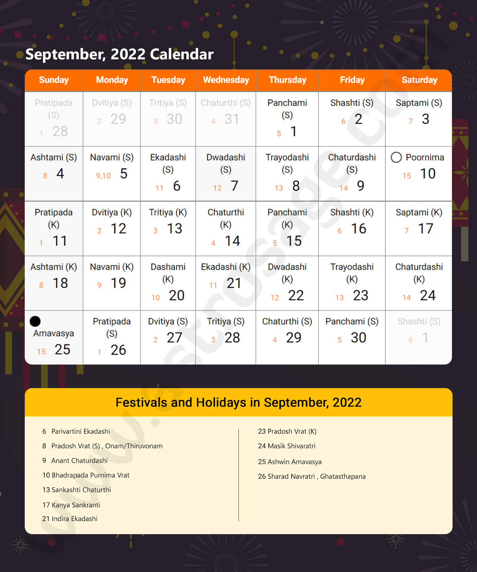 Monthly Calendar 2022 September