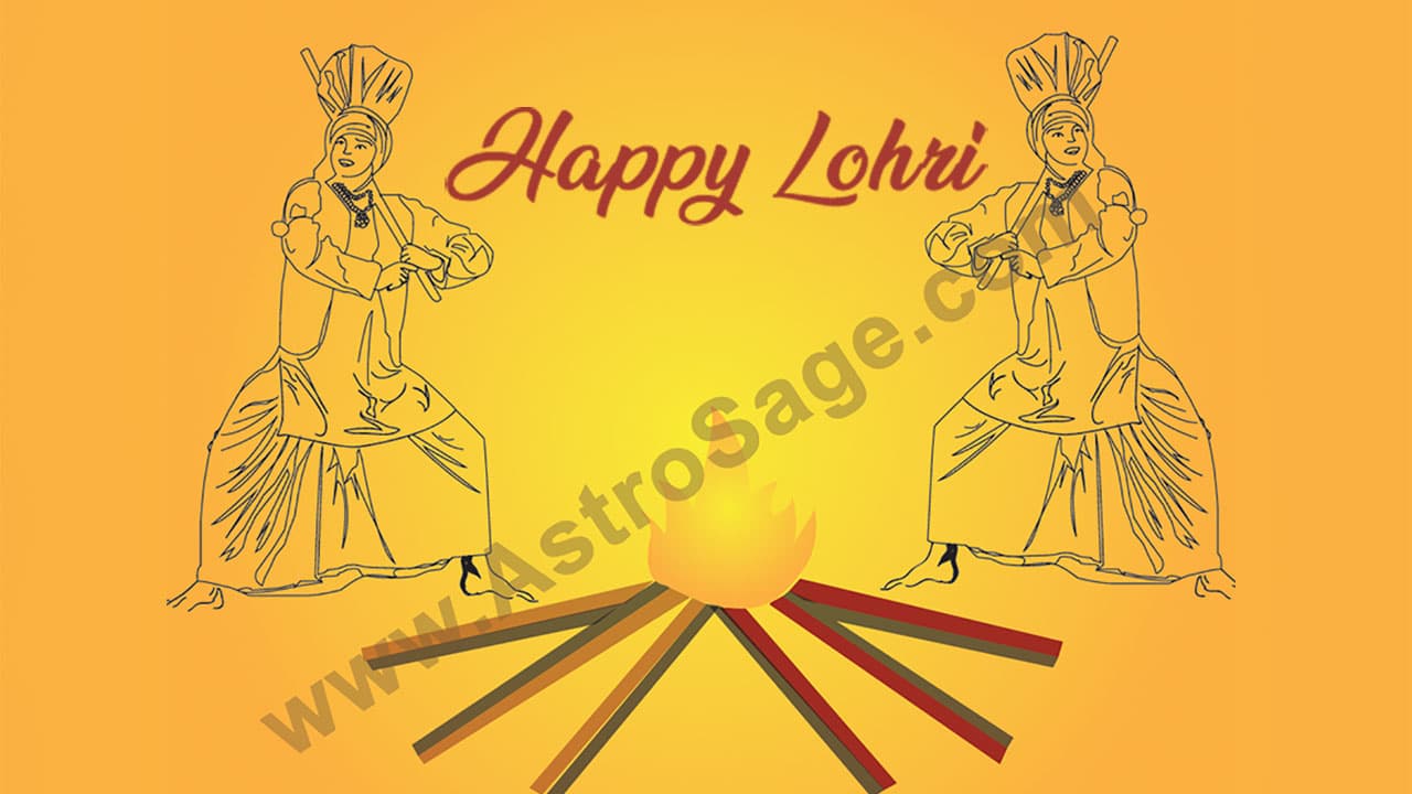 Happy Lohri Festival Celebration. Stock Illustration - Illustration of  elegant, festival: 104747862